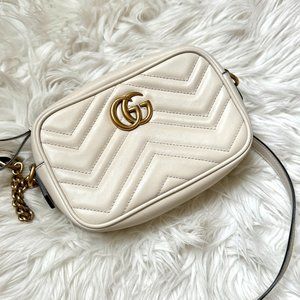 GUCCI GG MARMONT MINI SHOULDER BAG WHITE